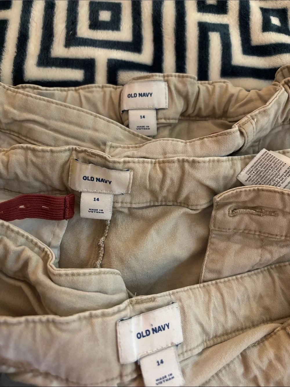 BACK TO SCHOOL! Old Navy Khaki Cotton Shorts Size 14- Three Pair!